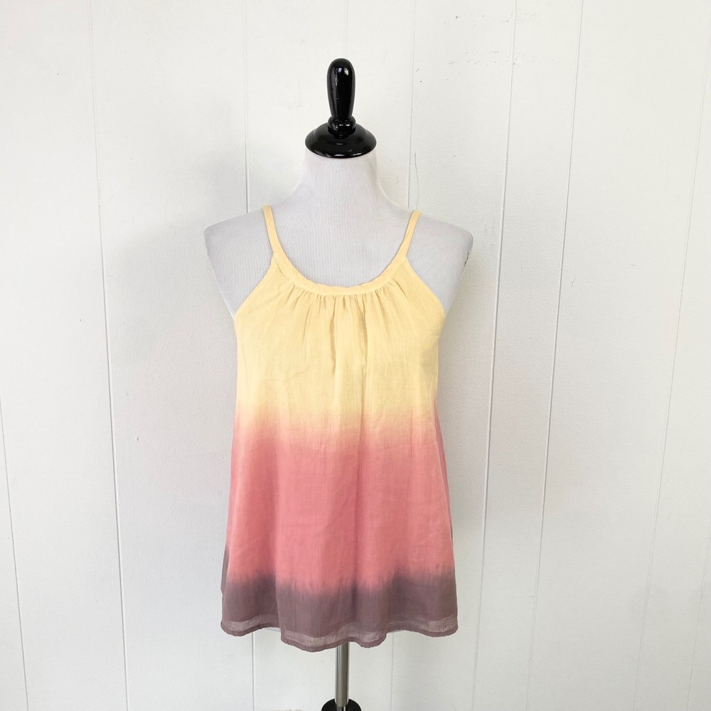 Forever That Girl Rose Tyrie Ombre Cotton Camisole Top Yellow Pink Purple Small